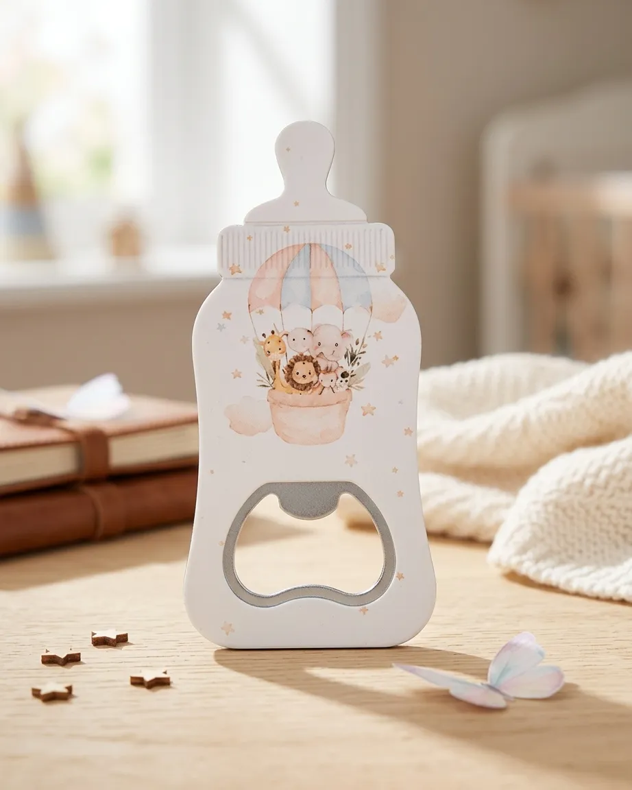 apribottiglie magnetico personalizzato forma biberon mongolfiera animali